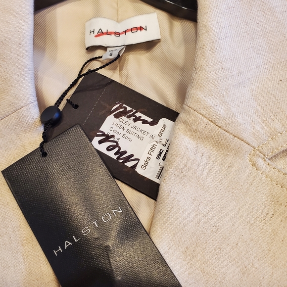 NWT$645 Halston Adley Cotton-Linen Suit Single-Breasted Blazer Top Jacket Sz 6 M - Picture 10 of 16